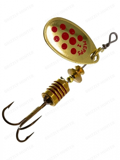 Блесна вращающаяся Mepps Aglia Decoree №1  3.5гр. gold-red-dot