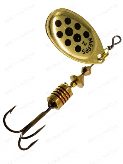 Блесна вращающаяся Mepps Aglia Decoree №2  4.5гр. gold-black-dot
