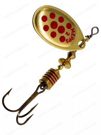Блесна вращающаяся Mepps Aglia Decoree №2  4.5гр. gold-red-dot