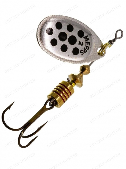 Блесна вращающаяся Mepps Aglia Decoree №2  4.5гр. silver-black-dot