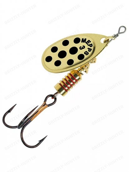 Блесна вращающаяся Mepps Aglia Decoree №3  6.5гр. gold-black-dot