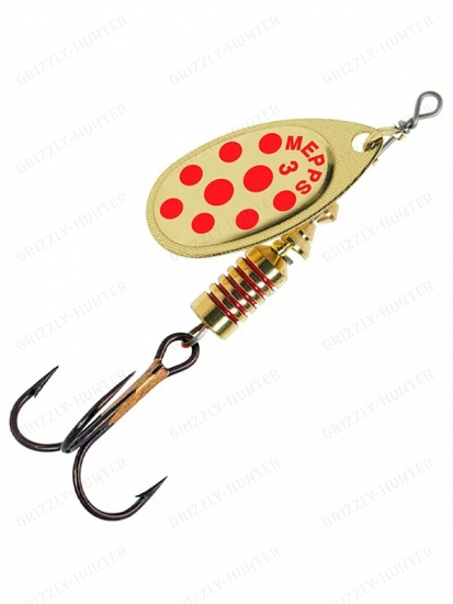 Блесна вращающаяся Mepps Aglia Decoree №3  6.5гр. gold-red-dot