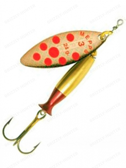 Блесна вращающаяся Mepps Aglia Long Heavy №3 24гр. Gold/Red