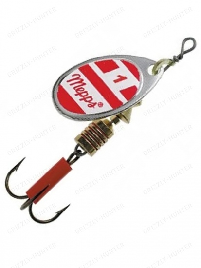 Блесна вращающаяся Mepps Aglia Silver Red White №1  3.5гр.