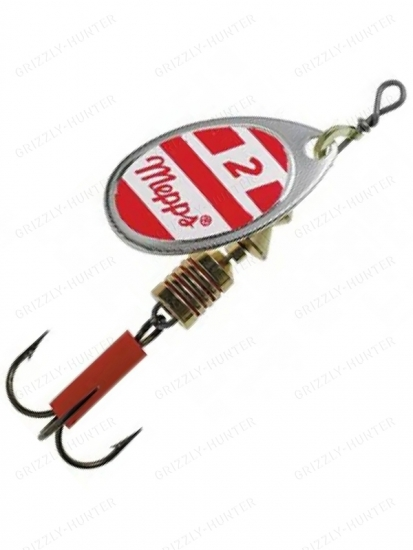 Блесна вращающаяся Mepps Aglia Silver Red White №2  4.5гр.