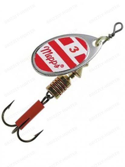 Блесна вращающаяся Mepps Aglia Silver Red White №3  6.5гр.