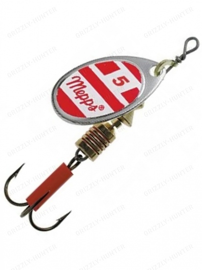 Блесна вращающаяся Mepps Aglia Silver Red White №5  13гр.