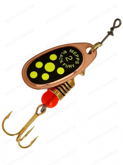 Блесна вращающаяся Mepps Comet Black Fury №2  4.5гр. copper-fluo-chart