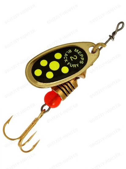 Блесна вращающаяся Mepps Comet Black Fury №2  4.5гр. gold-chartreuse
