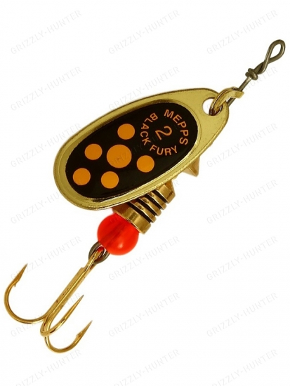 Блесна вращающаяся Mepps Comet Black Fury №2  4.5гр. gold-yellow