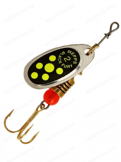 Блесна вращающаяся Mepps Comet Black Fury №2  4.5гр. silver-chartreuse