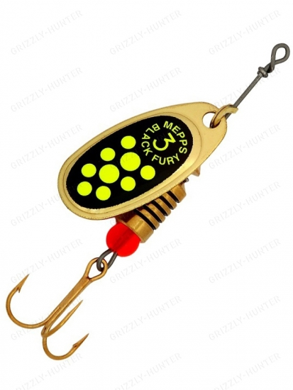 Блесна вращающаяся Mepps Comet Black Fury №3  6.5гр. gold-chartreuse