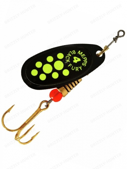 Блесна вращающаяся Mepps Comet Black Fury №4  8гр. black-fluo-chart