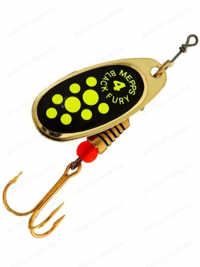 Блесна вращающаяся Mepps Comet Black Fury №4  8гр. gold-chartreuse