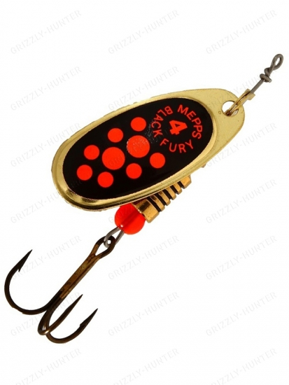 Блесна вращающаяся Mepps Comet Black Fury №4  8гр. gold-orange