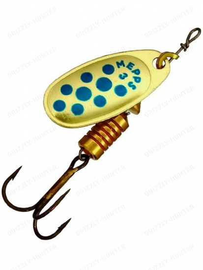 Блесна вращающаяся Mepps Comet Decoree №3  6.5гр. gold-blue-dot