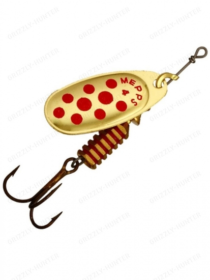 Блесна вращающаяся Mepps Comet Decoree №4  8гр. gold-red-dot