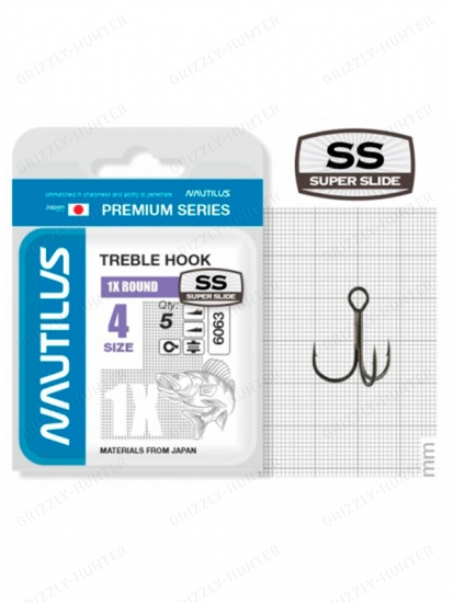 Крючок тройной Nautilus 1X Round Premium Series 6063SS №4
