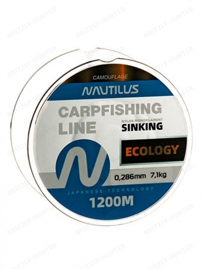Леска карповая Nautilus Ecology 0,286 мм 7,1кг, 1200м           