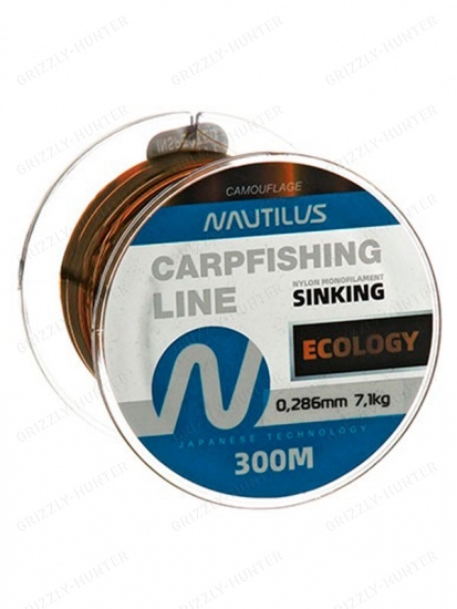 Леска карповая Nautilus Ecology 0,286 мм 7,1кг, 300м             