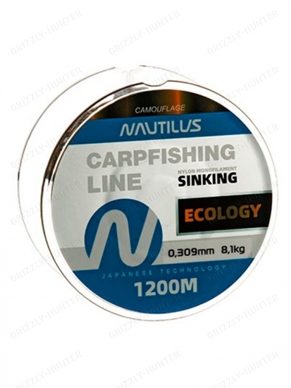 Леска карповая Nautilus Ecology 0,309мм, 8.1кг, 1200м