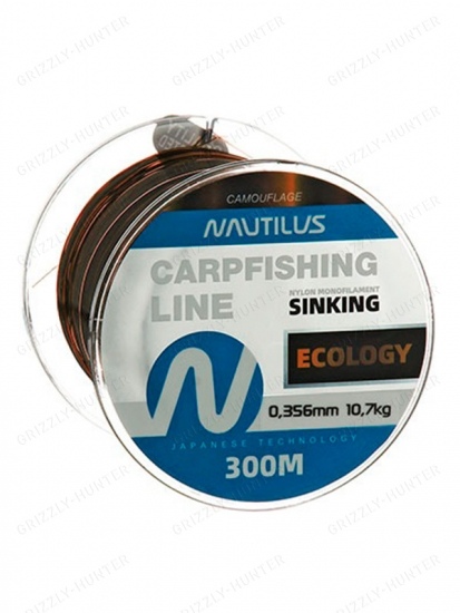 Леска карповая Nautilus Ecology 0,356мм, 10.7кг, 300м 