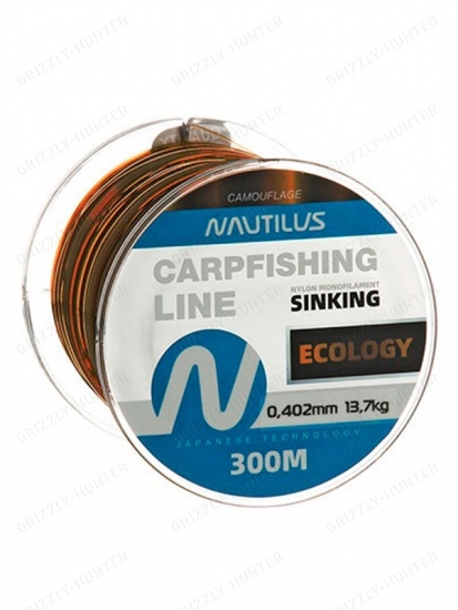 Леска карповая Nautilus Ecology 0,402мм, 13.7кг, 300м 