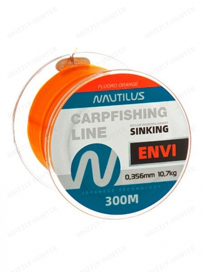 Леска карповая Nautilus Envi Fluoro orange 0,356мм, 10.7кг, 300м