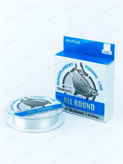 Леска Nautilus All round 0,24мм, 8.5кг, 100м