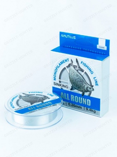 Леска Nautilus All round 0,26мм, 9.4кг, 100м