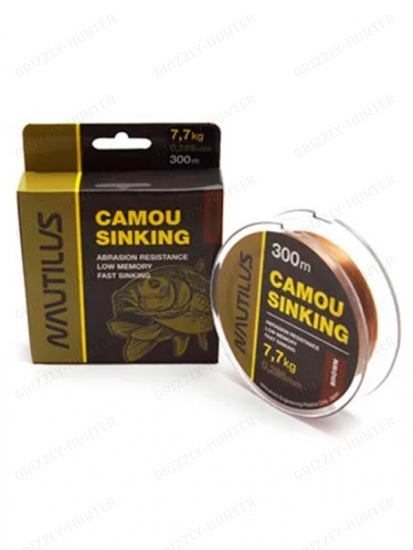 Леска Nautilus Camou Brown Sinking d-0.286мм 300м