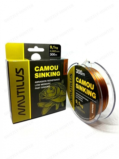 Леска Nautilus Camou Brown Sinking d-0.302мм 300м 