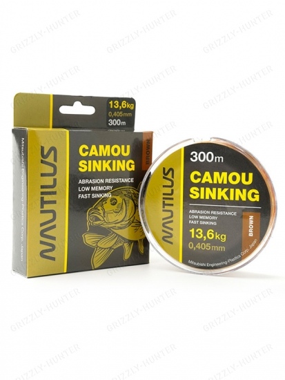 Леска Nautilus Camou Brown Sinking d-0.405мм 300м
