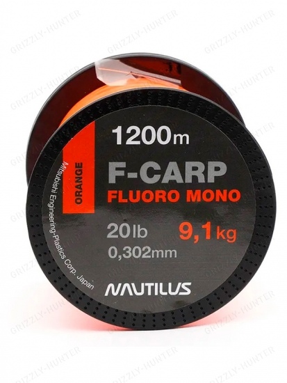 Леска Nautilus F-Carp Fluoro Mono d-0.302мм 1200м Orange
