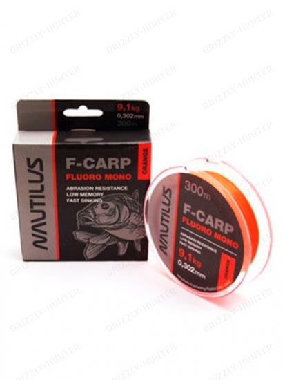 Леска Nautilus F-Carp Fluoro Mono d-0.302мм 300м Orange
