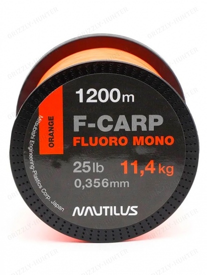 Леска Nautilus F-Carp Fluoro Mono d-0.356мм 1200м Orange