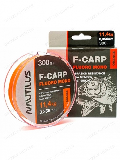 Леска Nautilus F-Carp Fluoro Mono d-0.356мм 300м Orange 