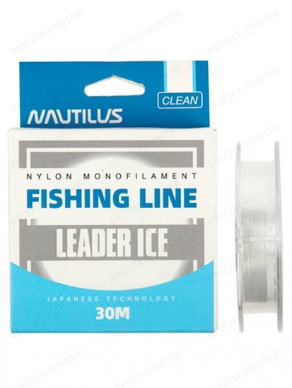 Леска Nautilus Leader Ice 0,12мм, 1.6кг, 30м clean 