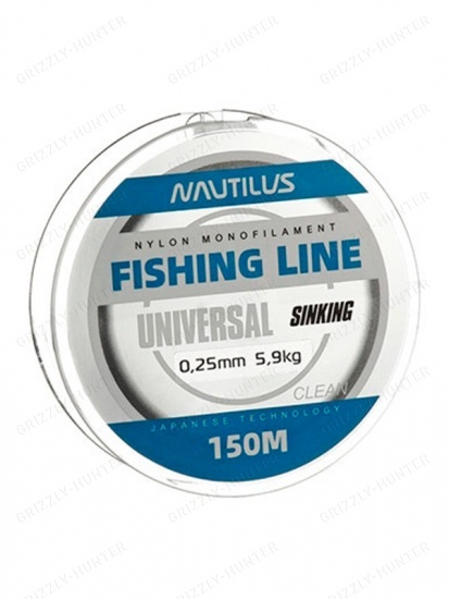 Леска универсальная Nautilus Universal 0,25мм, 5.9кг, 150м  