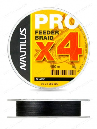 Шнур Nautilus Pro Feeder Braid Black d-0.12 5.5кг 12lb 150м