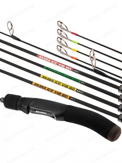 Удочка зимняя Akara Ice Vib 60 четыре хлыста (M,MH,H,HH) AIV-N-60